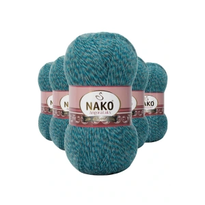 LitaeTrend 5 Adet Angora Lüks El Örgü İpi Petrol Muline 21357