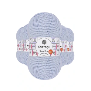 LitaeTrend 5 Adet Baby One Tüylenmeyen El Örgü İpi Yünü Buz Mavi K580