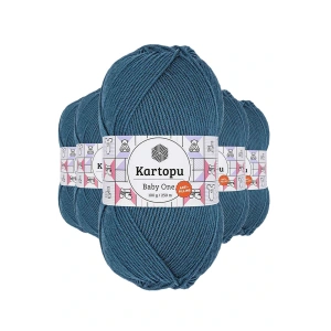 LitaeTrend 5 Adet Baby One Tüylenmeyen El Örgü İpi Yünü Petrol K1467