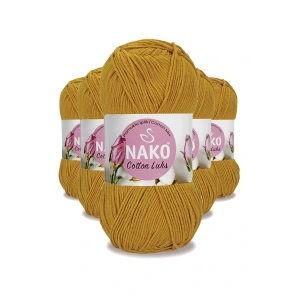 LitaeTrend 5 Adet Cotton Lüks Yelek Tunik Kazak Bluz Hırka İpi Yünü Hardal 97555