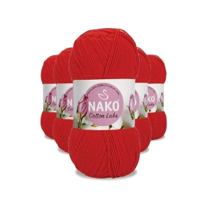 LitaeTrend 5 Adet Cotton Lüks Yelek Tunik Kazak Bluz Hırka İpi Yünü Kırmızı 97573