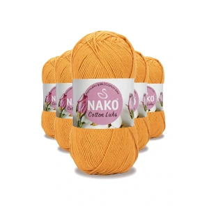 LitaeTrend 5 Adet Cotton Lüks Yelek Tunik Kazak Bluz Hırka İpi Yünü Koyu Sarı 97553