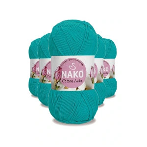 LitaeTrend 5 Adet Cotton Lüks Yelek Tunik Kazak Bluz Hırka İpi Yünü Koyu Turkuaz 97581