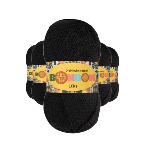 LitaeTrend 5 Adet Lüks Patik İpi Yünü Siyah 98206