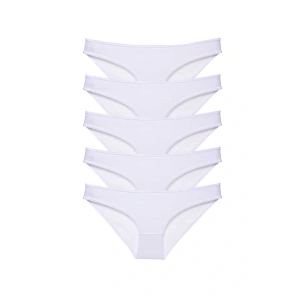 LitaeTrend 5 adet Süper Eko Set Likralı Kadın Slip Külot Beyaz