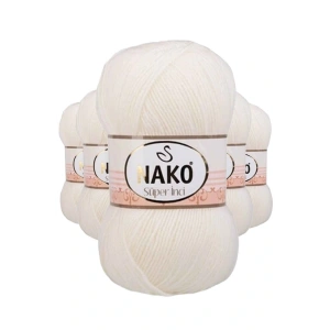 LitaeTrend 5 Adet Süper İnci El Örgü İpi 100 gr Ekru 300