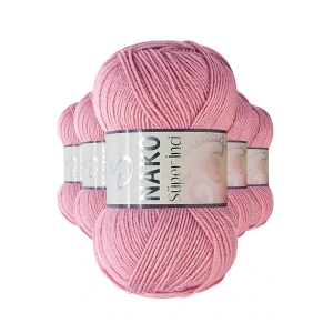 LitaeTrend 5 Adet Süper İnci El Örgü İpi 100 gr Gül Kurusu 275