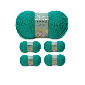 LitaeTrend 5 Adet Vizon Premium Akrilik El Örgü İpi Yünü Renk No:181 Ördek Başı Yeşil
