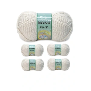 LitaeTrend 5 Adet Vizon Premium Akrilik El Örgü İpi Yünü Renk No:6383 Mantar Beji