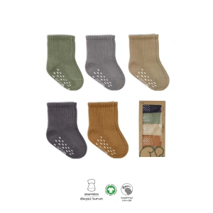 LitaeTrend 5li Penye Kaymaz Düz Soket Çorap 10121 Yeşil