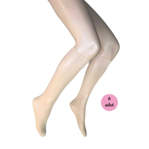 LitaeTrend 6 Adet Parlak Dizaltı Kadın Çorap 15 Denye Ten 57