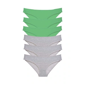 LitaeTrend 6 adet Süper Eko Set Likralı Kadın Slip Külot Yeşil Gri