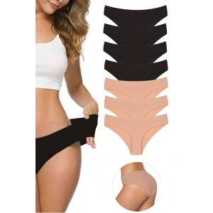 LitaeTrend 7 Adet Kadın Dikişsiz Lazer Kesim Esnek İz yapmayan Külot S2