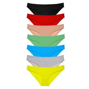 LitaeTrend 7 adet Süper Eko Set Likralı Kadın Slip Külot Çok Renkli