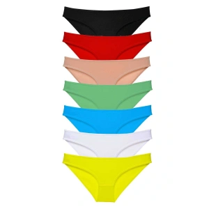 LitaeTrend 7 adet Süper Eko Set Likralı Kadın Slip Külot Çok Renkli