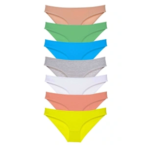 LitaeTrend 7 adet Süper Eko Set Likralı Kadın Slip Külot Çok Renkli