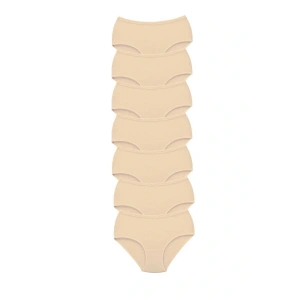 LitaeTrend 7 Adet Tutku Kadın Yüksek Bel Bato Kalın Lastik Külot Ten