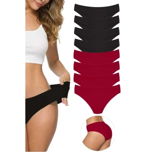 LitaeTrend 8 Adet Kadın Dikişsiz Lazer Kesim Esnek İz yapmayan Külot S4