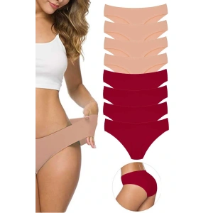 LitaeTrend 8 Adet Kadın Dikişsiz Lazer Kesim Esnek İz yapmayan Külot S6