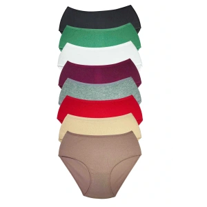 LitaeTrend 8 Adet Kadın Yüksek Bel Ribana Bato Külot S009