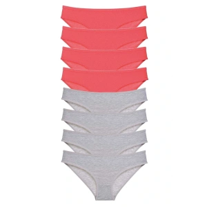 LitaeTrend 8 adet Süper Eko Set Likralı Kadın Slip Külot Fuşya Gri