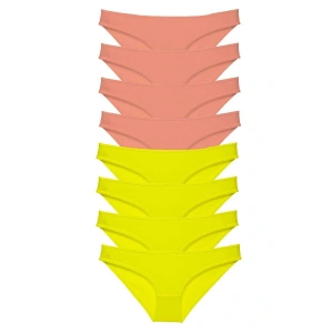 LitaeTrend 8 adet Süper Eko Set Likralı Kadın Slip Külot Sarı Pudra