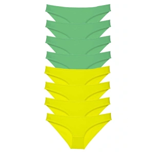 LitaeTrend 8 adet Süper Eko Set Likralı Kadın Slip Külot Sarı Yeşil