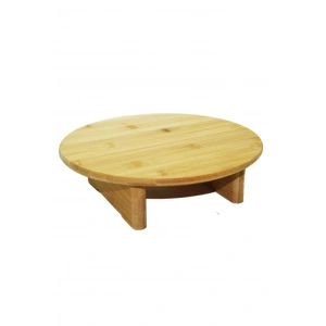 LitaeTrend Ahşap Kesim Tahtası Panosu 30 Cm. Yuvarlak Bambu Ayaklı Royaleks-10506