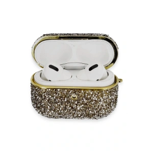 LitaeTrend Airpods Pro 2 (2.nesil) Luz Taşlı Kılıf - Siyah