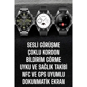 LitaeTrend Akıllı Saat Titreşimli Amoled Ekran Uyku ve Sağlık Takibi Sesli Görüşme