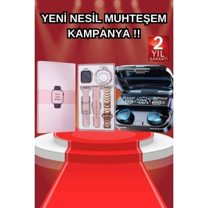 LitaeTrend Aksesuar Hediyeli Akıllı Saat ve Dijital Göstergeli Powerbankli Bluetooth Kulaklık