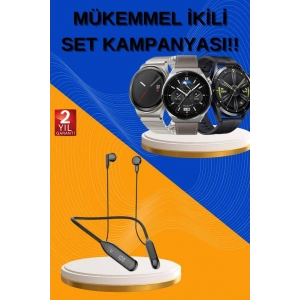 LitaeTrend Alarm ve Titreşim Özellikli Akıllı Saat ve Mikrofonlu Kablolu Bluetooth Kulaklık 60 Saat