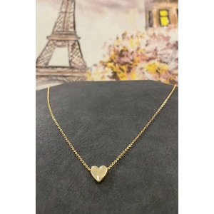 LitaeTrend Altın Kaplama Minimal Kalp Tasarım İnce Zincirli Kolye 40 cm