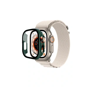 LitaeTrend Apple Watch Ultra 49mm Desert Camlı Kasa Ekran Koruyucu - Koyu Yeşil