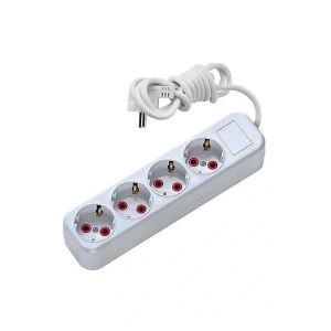 LitaeTrend Asel 4 lü 3 metre Topraklı Anahtarlı Priz Ast A403