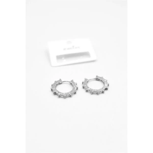 LitaeTrend Baget Taşlı Küpe - Gümüş