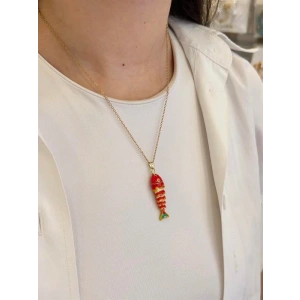 LitaeTrend Balık Kolye - Kırmızı