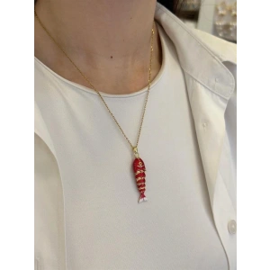 LitaeTrend Balık Kolye - Kırmızı