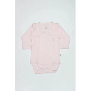 LitaeTrend Bistyle Organik Natural Basic Style Kruvaze Uzun Kol Body Bs17102 Pembe