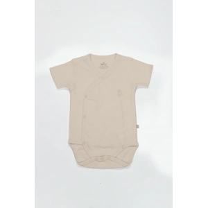 LitaeTrend Bistyle Organik Natural Basic Style Kruvaze Yarım Kol Body Bs17101 Bej