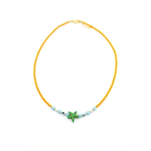 LitaeTrend Boncuk Deniz Yıldzı Kolye - Turuncu