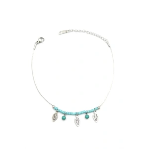 LitaeTrend Boncuklu Yonca Halhal - Gümüş