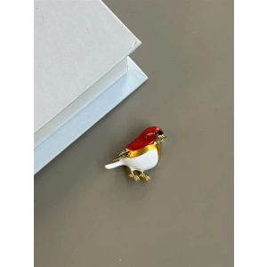 LitaeTrend Bülbül Broş - Kırmızı