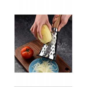 LitaeTrend Çelik Lüks Paslanmaz Çelik Konik Rende Bambu Saplı Royaleks-RND03