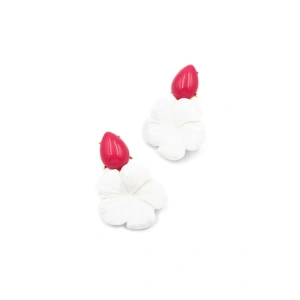 LitaeTrend Çiçek Küpe - Beyaz