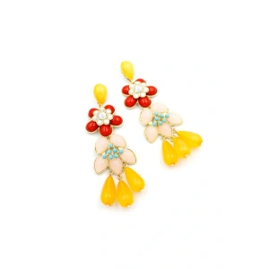 LitaeTrend Çiçek Küpe - Kırmızı