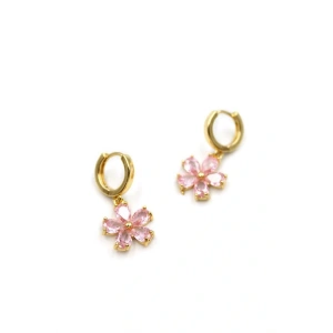 LitaeTrend Çiçek Küpe - Pembe