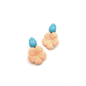 LitaeTrend Çiçek Küpe - Somon