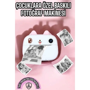 LitaeTrend Çocuk Fotoğraf Makinesi Dijital HD Video Rulo Kağıt Baskılı Yazıcı