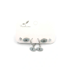 LitaeTrend Çoklu Göz Küpe - Gümüş